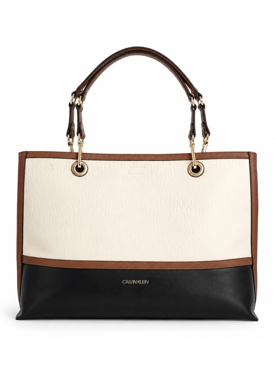 Calvin Klein Handbags - Calvin Klein Colorblock Large Tote Bag Color Block Travel Purse + Zip Pouch